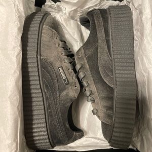 Rihanna fenty puma creeper grey velvet size 6